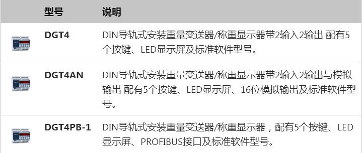 DGT4重量變送器型號說明
